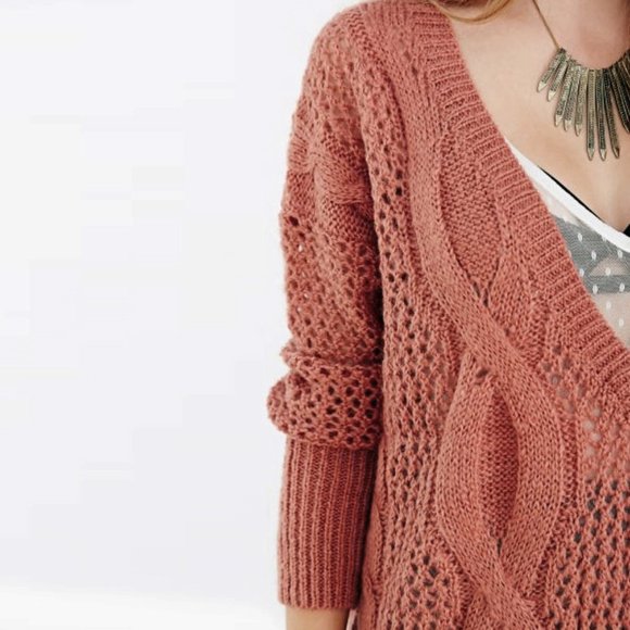 NEW Urban Outfitter Kate Deep V Neck Sweater Tunic - Picture 4 of 7